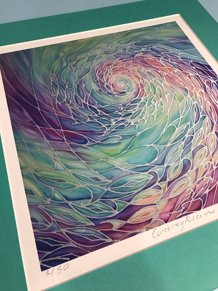 Corieveckyian (whirlpool) sunset lit Shoal Signed Print - Living Room Bedroom Bathroom Art
