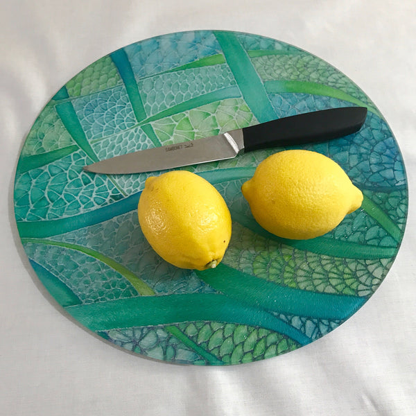 Green Green Glass Chopping Boards - Placemats & Coasters - Green Turquoise Table Mats