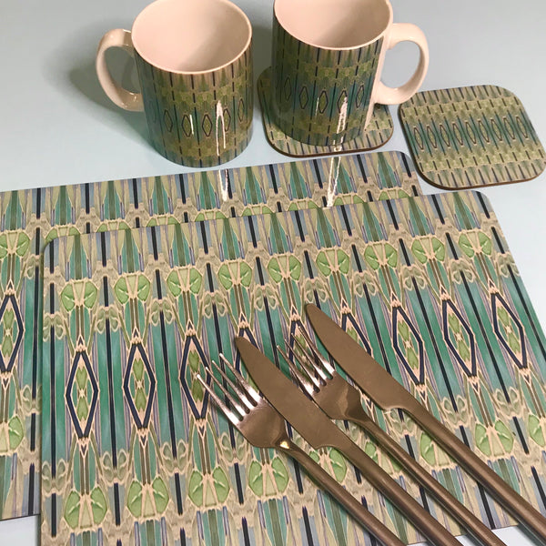 Deco Style duck egg, sage, turquoise Table Mats - green chopping boards