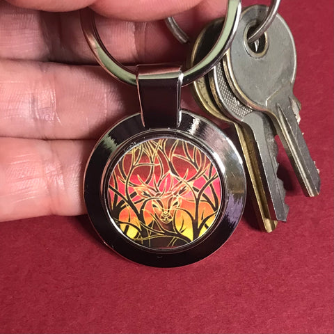 Red Stag Key Ring - Nature Lovers Gift for Him - Present for Dad