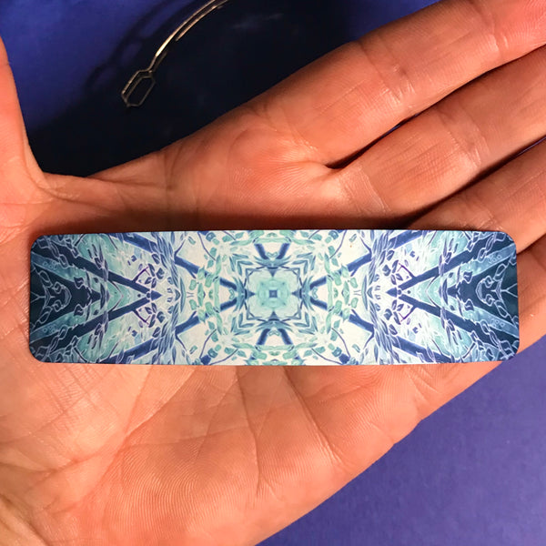 Teal Star Stripes Hair Clip - Blue Green Turquoise Hair Barrette