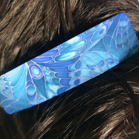 Blue Butterflies hair clip, barette, hairslide, stocking filler, gift for her, gift for woman, gifts for girls, pretty presents.