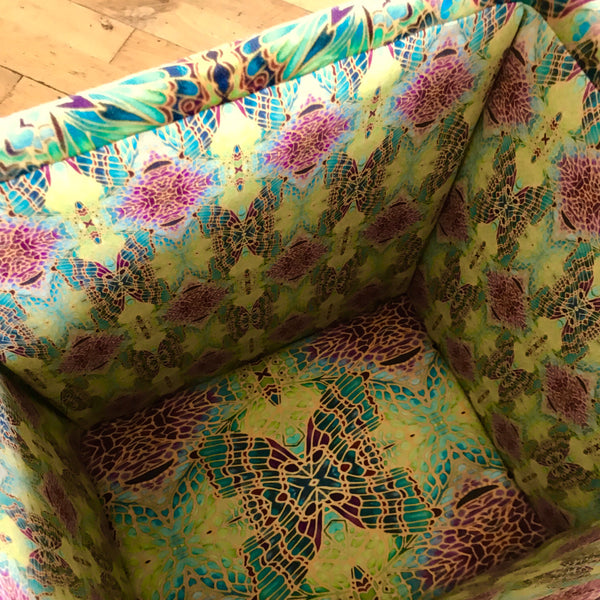 SOLD Sumptuous luxury velvet footstool with storage -  green velvet stool with storage - one off Bespoke Upholstery.