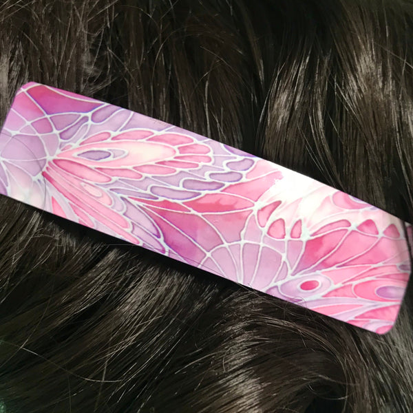 Pink Butterflies hair clip, barette, hairslide, stocking filler, gift for her, gift for woman, gifts for girls, pretty presents.