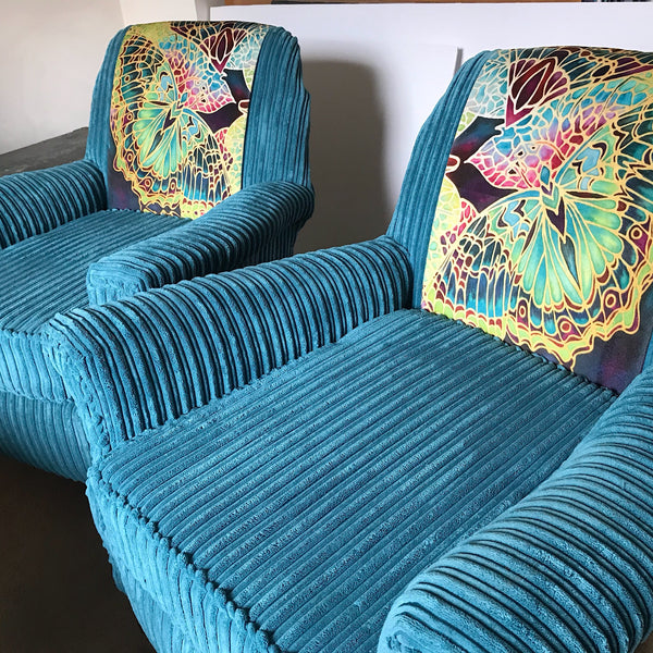 Armchair backrest washable decorative strip - Bespoke Upholstery.