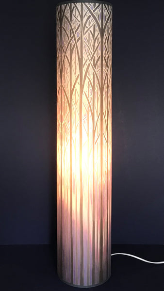 Misty Trees Contemporary Floor Lamp  - Tranquil Light Art Lamp - Blue Turquoise Aqua trees Lamp