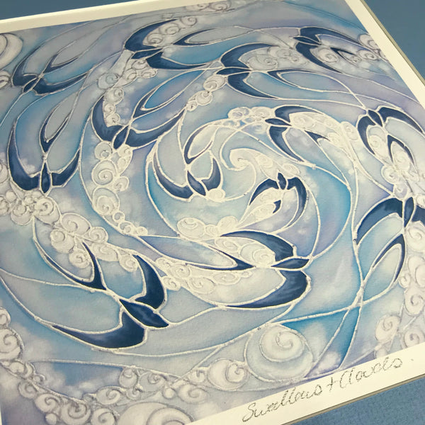 Swallows and Clouds Signed Print - Living Room Bedroom Bathroom Art