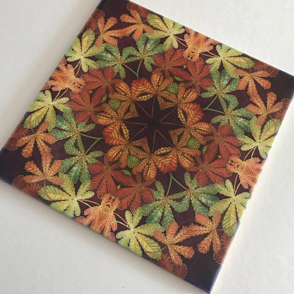 Contemporary Tiles Mixed Leaves - Green terracotta Leaves Tiles - Beautiful Bohemian Ceramic Tile