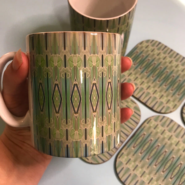 Deco Style duck egg, sage, turquoise Table Mats - green chopping boards