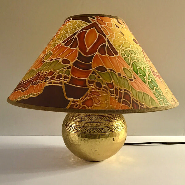 Butterfly Lamp Shade - green rust chocolate Pendant Shade - Atmospheric lamp Shade