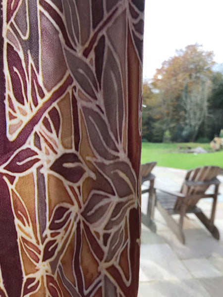 Rich Terracotta Rust Beaujolais Trees Designer Luxury Velvet fabric for curtains by the drop length needed