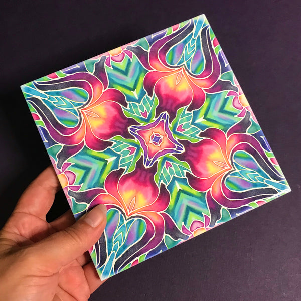 Purple Iris Arts and Crafts look Bathroom Tiles or Kitchen Tiles