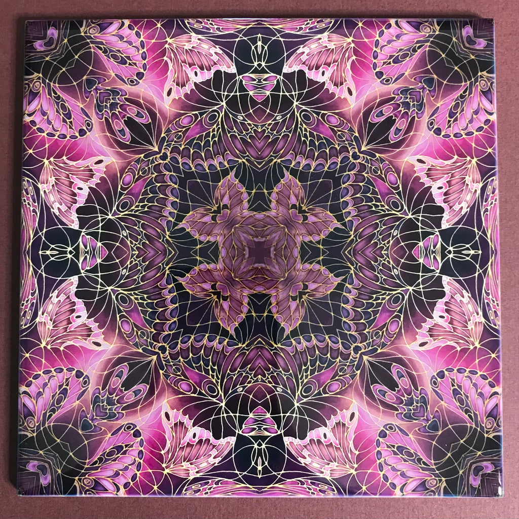 Contemporary Plum Butterfly Tiles - Beautiful Ceramic Bohemian Tiles - Ceramic Printed Tiles