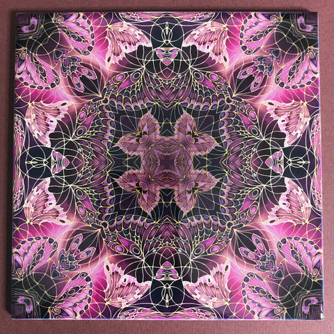 Contemporary Plum Butterfly Tiles - Beautiful Ceramic Bohemian Tiles - Ceramic Printed Tiles