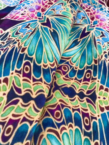 Rich Terracotta Rust Beaujolais Trees Designer Luxury Velvet fabric for curtains by the drop length needed