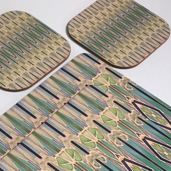 Deco Style duck egg, sage, turquoise Table Mats - green chopping boards