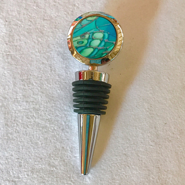 Minty green bottle stopper - bottle bung - bottle stopper for oil - butterfly bottle stopper - wine lovers gift