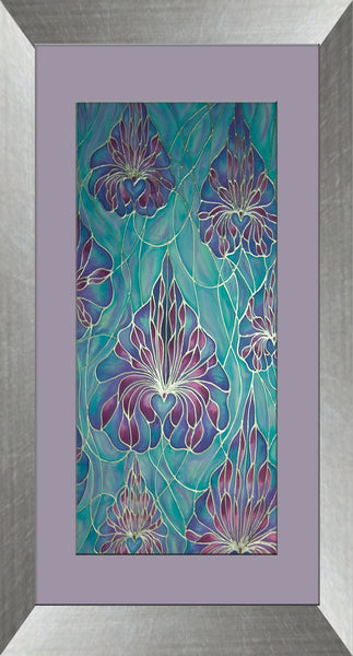 Lilac Orchid Silk Painting - Hand Painted Silk Orchids - purple lilac flower art