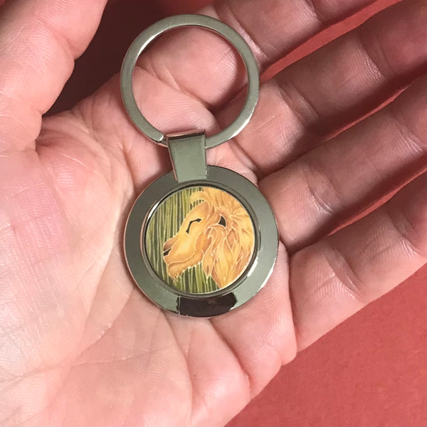 Smiling Lion Key Ring - Wildlife Lovers Gift for Him or Her - Present Lion Lovers