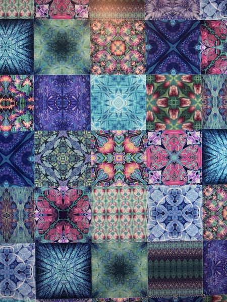 Cool Bohemian Mixed Set of 20 Ceramic Tiles - Blue Green Purple Turquoise Bright Bohemian Kitchen Tiles