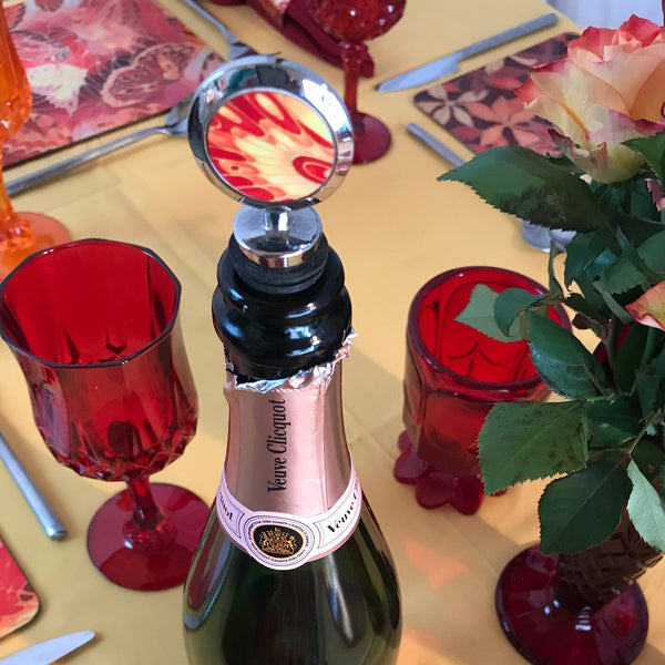 Foxy Bottle Stopper - Fox Lovers Gift - Bottle Bung in Rust green - Wine bottle stopper