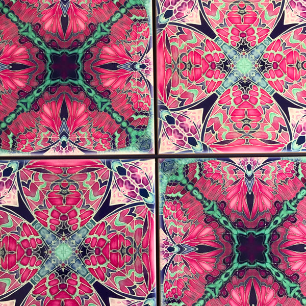 Pink Contemporary Mixed Tiles Set - Pink Mint Tiles - Beautiful Tile - Bohemian Tiles