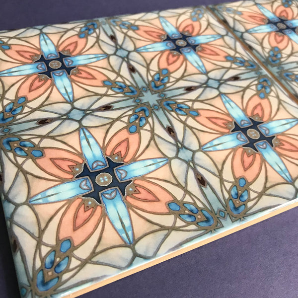 Italian Style Tiles - contemporary tile in blue grey and terracotta sand - Echoes of Assisi - 6x6"