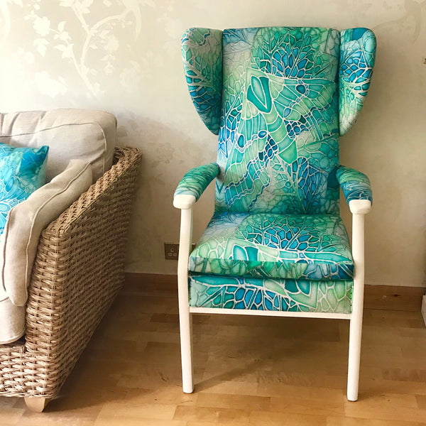 SOLD Green Parker Knoll Chair - Mint Green Chair Update - Bespoke Upholstery and Re-covering