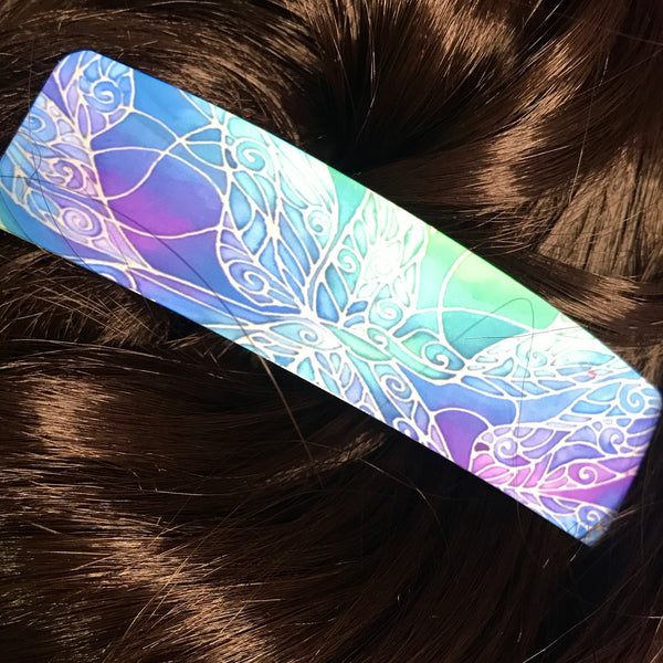 Blue Green Dragonfly Hair Slide