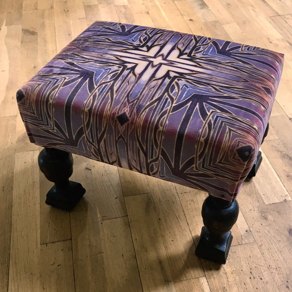 SOLD Luxury velvet dressing table stool - Footstool or Piano Stool- one off Bespoke Upholstery.