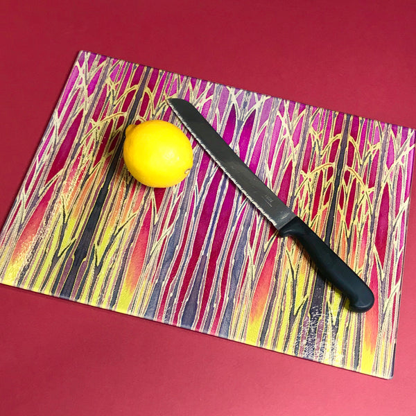 Sunset Trees Placemats and Coasters - High Quality Table Mats - Warm Red Tableware