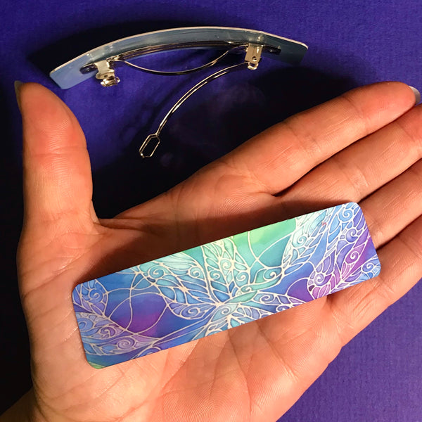 Blue Green Dragonfly Hair Slide