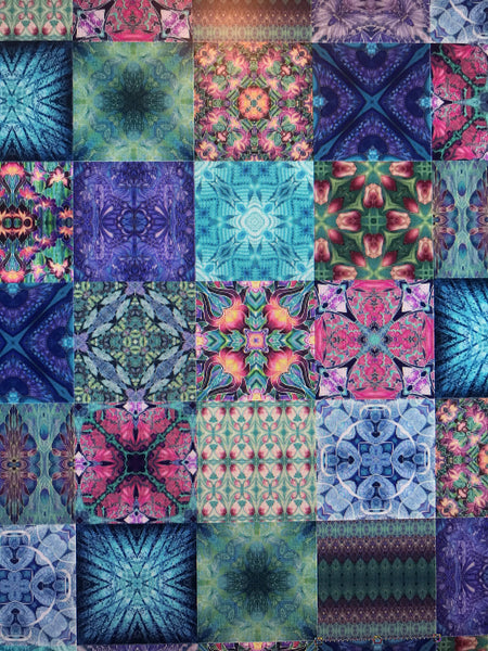 Cool Bohemian Mixed Set of 50 Ceramic Tiles - Blue Green Purple Turquoise Bright Bohemian Kitchen Tiles