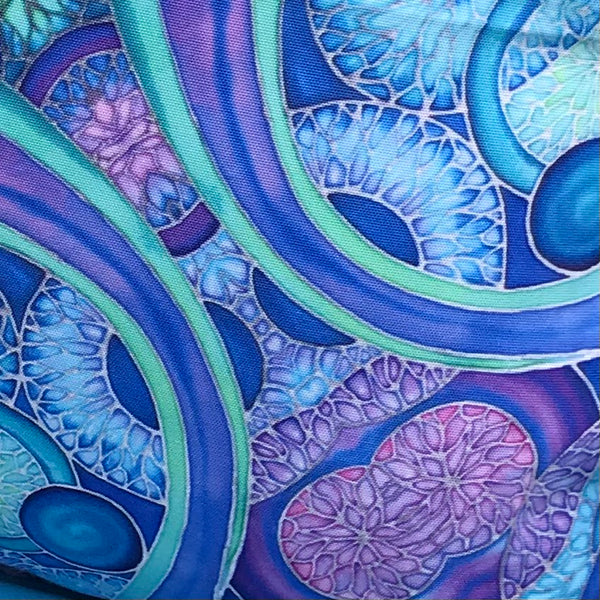 Blue Circles Showerproof Cushion - Showerproof Garden Cushions - Blue green turquoise Cushion