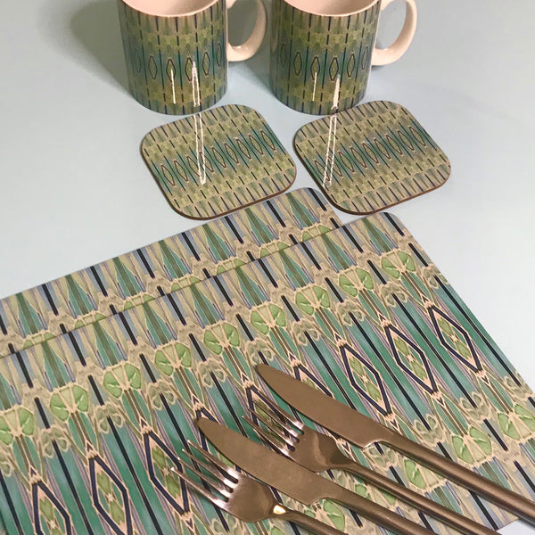 Deco Style duck egg, sage, turquoise Table Mats - green chopping boards