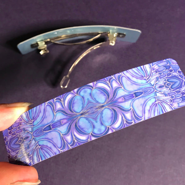 Blueberry Butterflies hair clip, barette, hairslide, stocking filler, gift for her, gift for woman, gifts for girls, pretty presents.