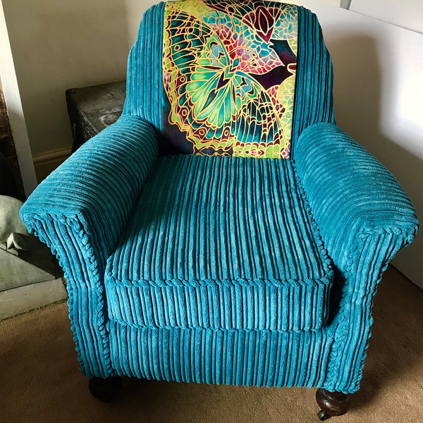 Armchair backrest washable decorative strip - Bespoke Upholstery.