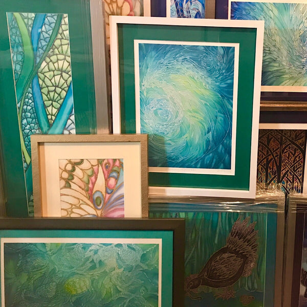 Green turtles Signed Print - Turles swimming in the Sea - Sea Green Turtle Print - Bathroom Art