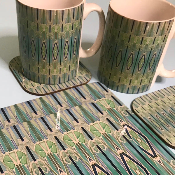 Deco Style duck egg, sage, turquoise Table Mats - green chopping boards