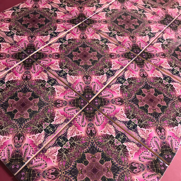 Contemporary Plum Butterfly Tiles - Beautiful Ceramic Bohemian Tiles - Ceramic Printed Tiles