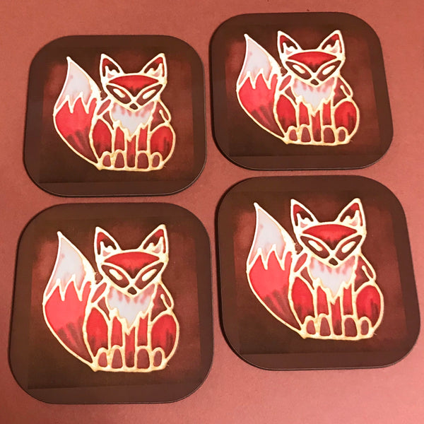 Cute Fox Mug & Coaster - Fox Mug Box Set - Red Chocolate Fox Mug - Fox Lovers Mug Gift