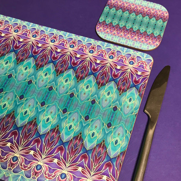 Persian Orchid High Quality Table Mats - Purple Turquoise Green Tableware