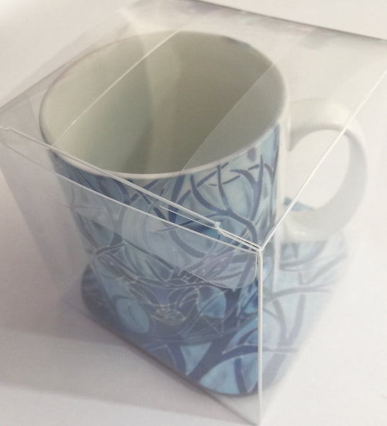 Stag Mug and Coaster box set or mug only - Blue Mug Set - Wild Stag Mug Gift - Woodland Lovers gift