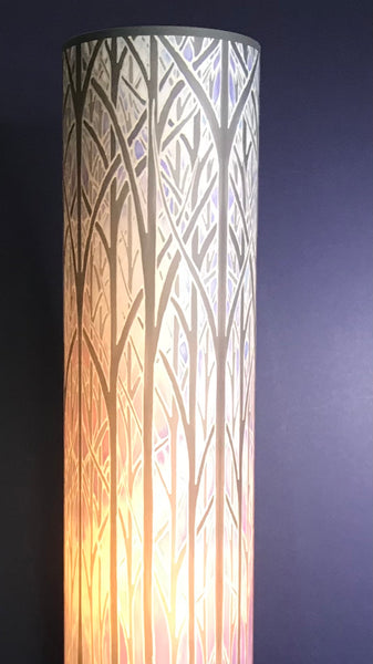 Misty Trees Contemporary Floor Lamp  - Tranquil Light Art Lamp - Blue Turquoise Aqua trees Lamp