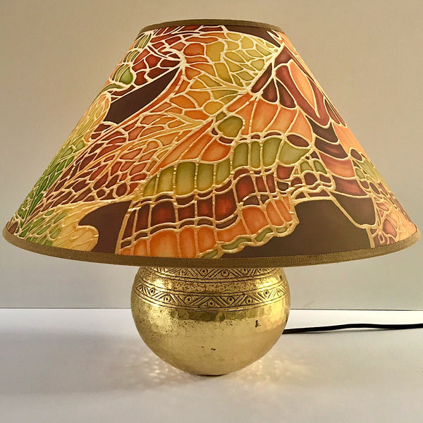 Butterfly Lamp Shade - green rust chocolate Pendant Shade - Atmospheric lamp Shade