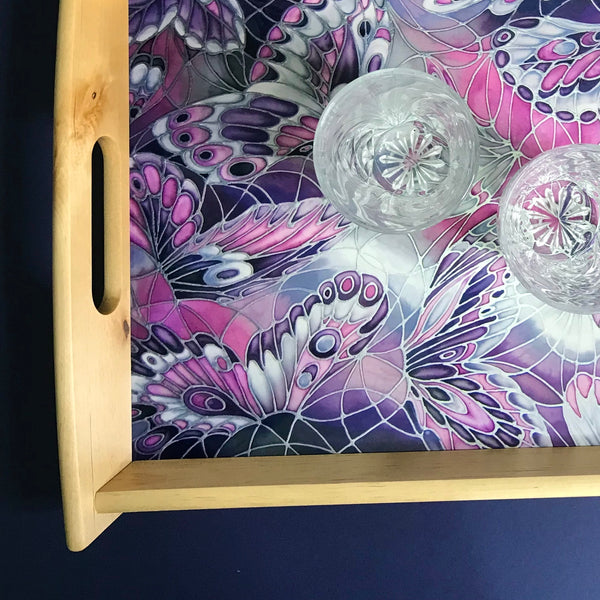 Purple Grey Placemats & Coasters - High Quality Table Mats - Purple Butterfly Tableware