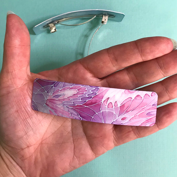 Pink Butterflies hair clip, barette, hairslide, stocking filler, gift for her, gift for woman, gifts for girls, pretty presents.