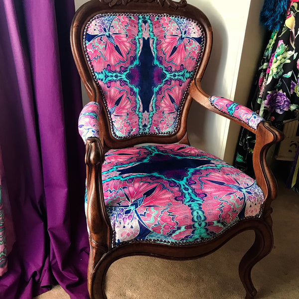 Designer Butterfly Antique Chair Upholstery Bespoke Upholstery for Antiques