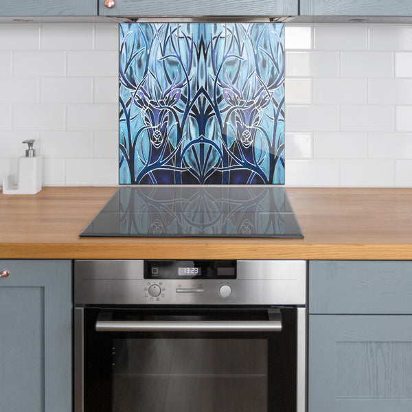 Made to Measure Glass Splashback - Deep Blue Midnight Stag Splashback