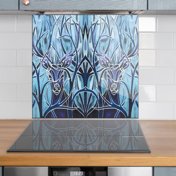 Made to Measure Glass Splashback - Deep Blue Midnight Stag Splashback